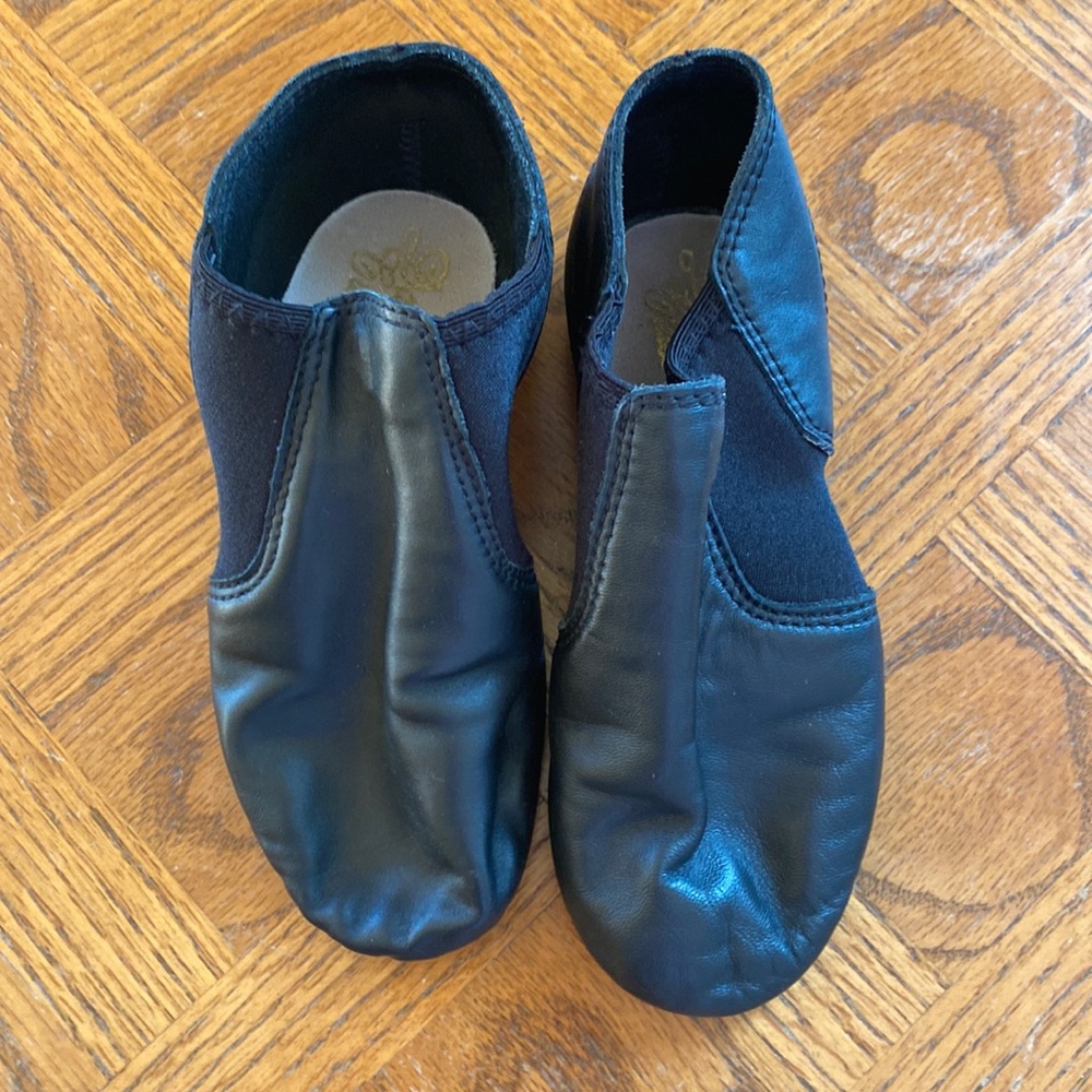 Jazz dance shoes, kids, black, excellent condition